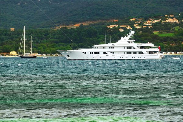 Luxury yacht at the coast of French Riviera Stock photo © elenaphoto