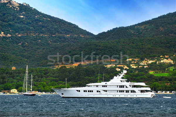 Luxury yacht at the coast of French Riviera Stock photo © elenaphoto