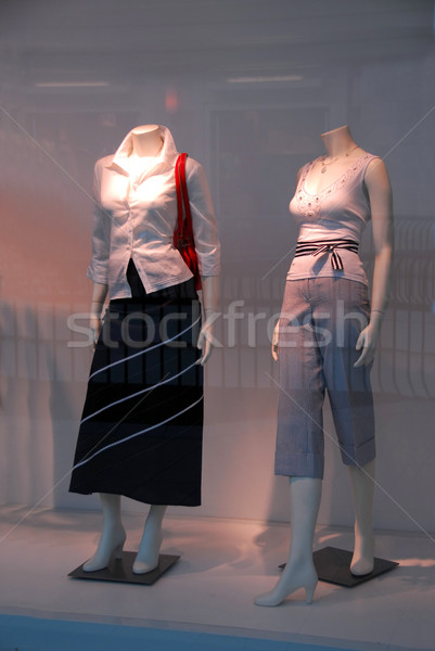 магазине окна женщины свет улице Сток-фото © elenaphoto