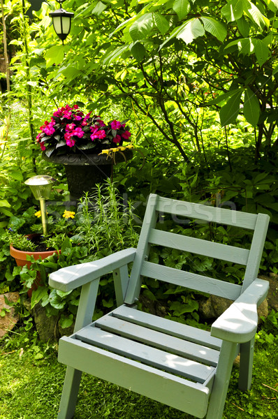 Chair in green garden Stock photo © elenaphoto