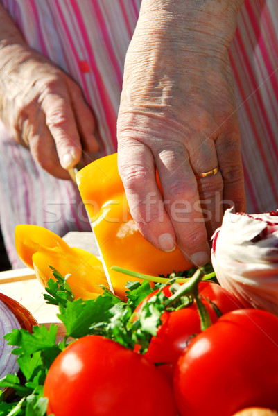 Stock photo: Cutting vegetables