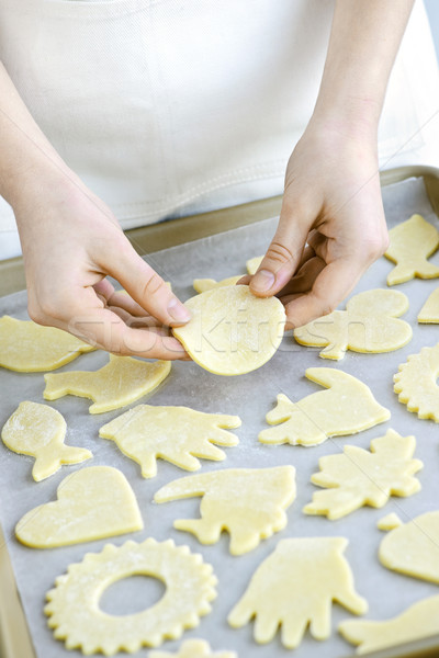 Baking sheet with cookies Stock photo © elenaphoto