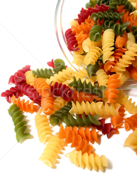 Driekleur pasta witte kleurrijk drogen jar Stockfoto © elenaphoto