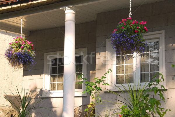 Huis veranda gezellig bloemen gebouw Stockfoto © elenaphoto