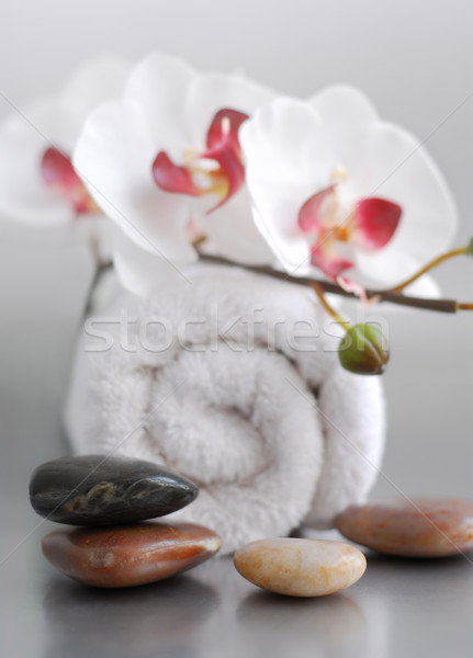 Spa bianco up asciugamano massaggio Foto d'archivio © elenaphoto