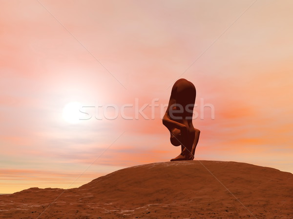 Standing forward pose, Uttanasana - 3D render Stock photo © Elenarts