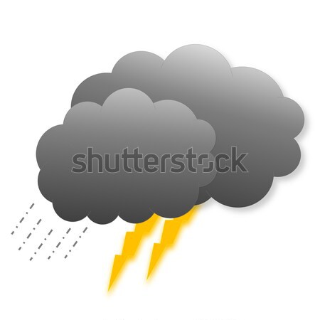 嵐の 雲 天気 アイコン 2 ダークグレー ストックフォト © Elenarts