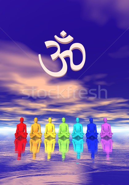 Chakras in meditation Stock photo © Elenarts