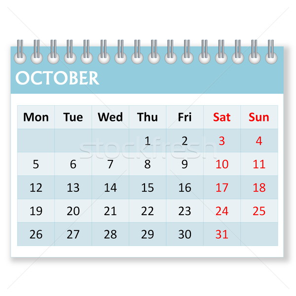 Calendar sheet for october Stock photo © Elenarts