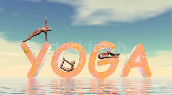 Yoga scene - 3D render Stock photo © Elenarts