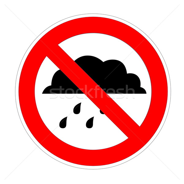 Geen regen toegestaan wolk regendruppels Rood Stockfoto © Elenarts