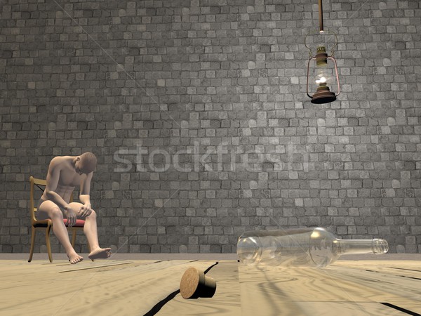 Drunk man scene - 3D render Stock photo © Elenarts