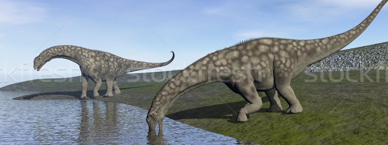Stock photo: Argentinosaurus dinosaurs - 3D render