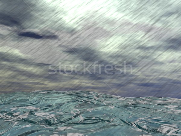 Burzy ocean 3d duży szary Zdjęcia stock © Elenarts