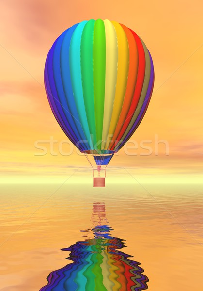 Farbenreich Heißluftballon 3d render ein unter Ozean Stock foto © Elenarts