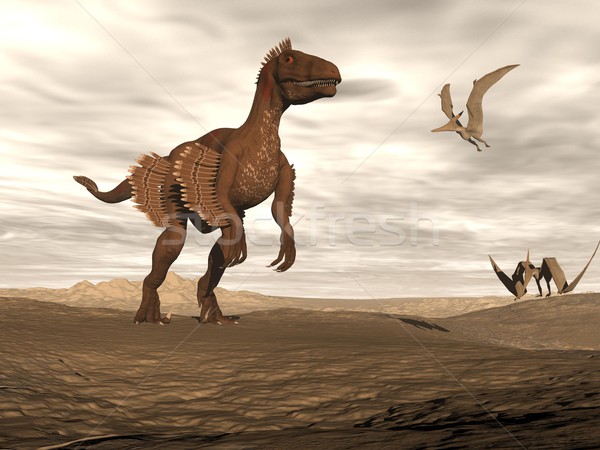 Stock photo: Velociraptor dinosaur - 3D render