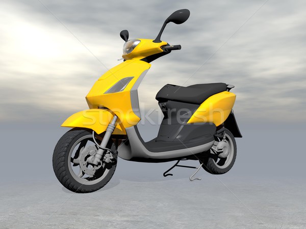 Yellow scooter - 3D render Stock photo © Elenarts