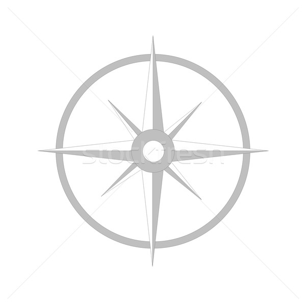 Kompas proste szary odizolowany biały wzrosła Zdjęcia stock © Elenarts
