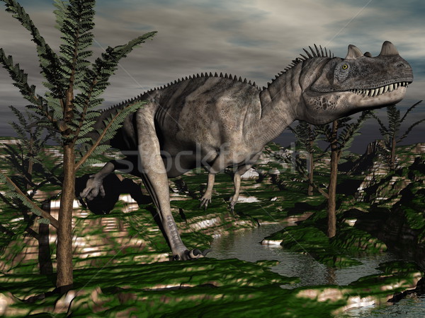 Stock photo: Ceratosaurus dinosaur - 3D render