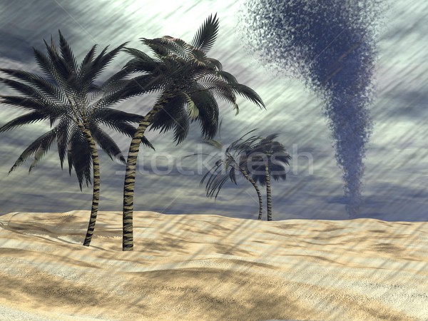 Rain at the beach - 3D render Stock photo © Elenarts