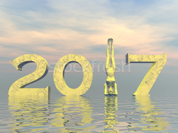 Zen happy new year 2017 - 3D render Stock photo © Elenarts