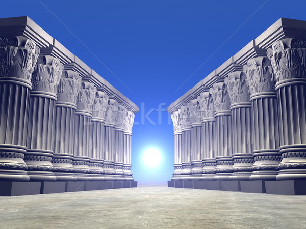 Stone columns - 3D render Stock photo © Elenarts