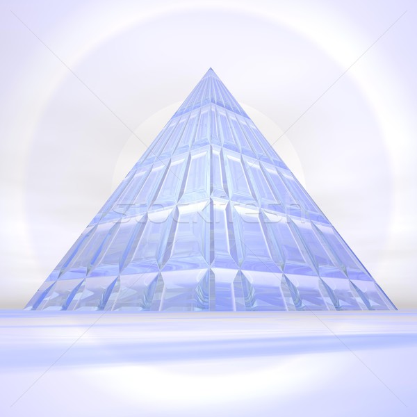 Pyramid to sun - 3D render Stock photo © Elenarts