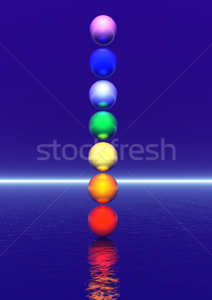 Foto stock: Chakra · columna · azul · ojo