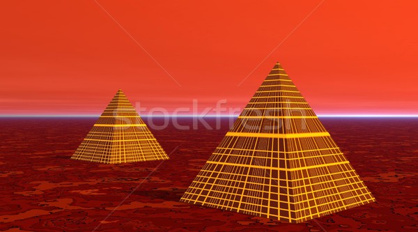 Pyramids with yellow lines Stock photo © Elenarts