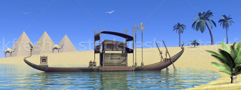 Tomb on sacred barge in Egypt - 3D render Stock photo © Elenarts