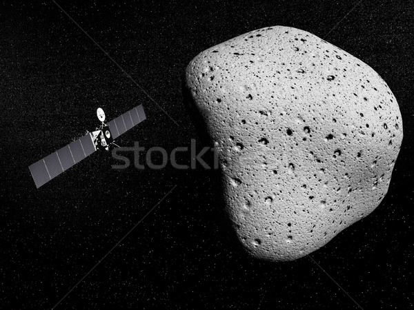 Rosetta probe and comet 67P Churyumov-Gerasimenko - 3D render Stock photo © Elenarts