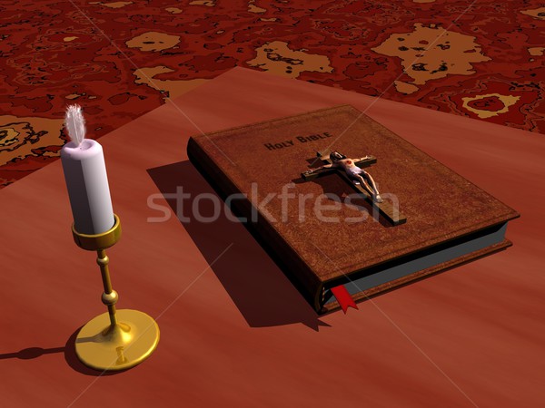 Bible on a table Stock photo © Elenarts