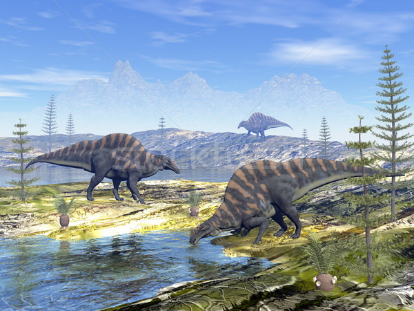 Ouranosaurus dinosaurs - 3D render Stock photo © Elenarts