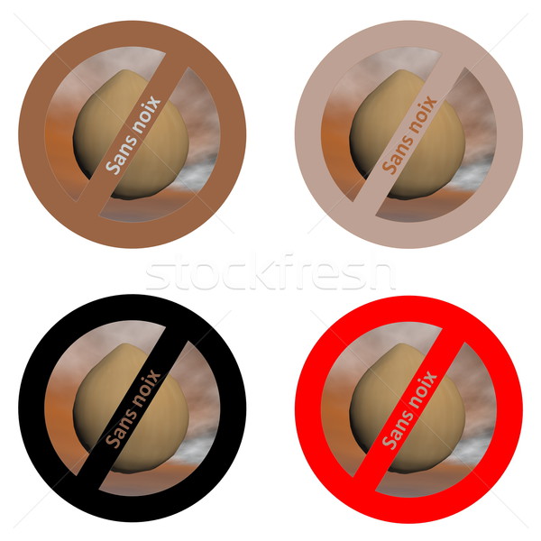 French stickers for nut free products Stock photo © Elenarts