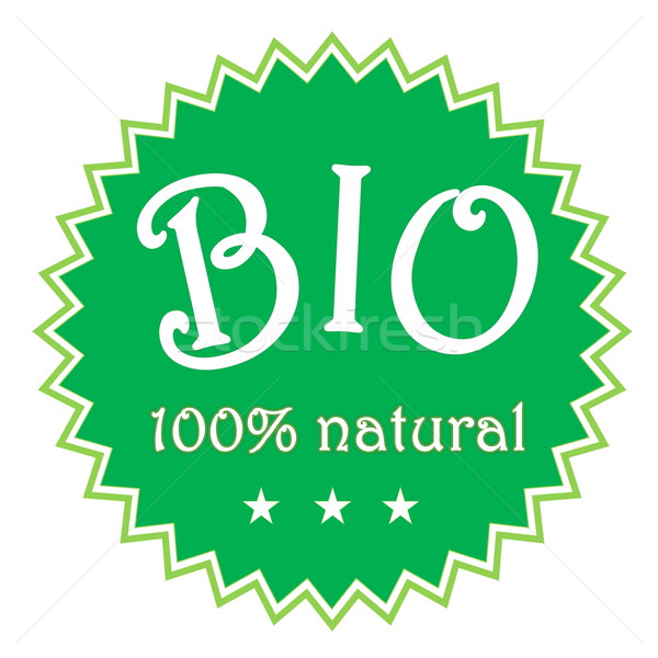 Foto stock: Bio · etiqueta · verde · 100 · naturalismo · três