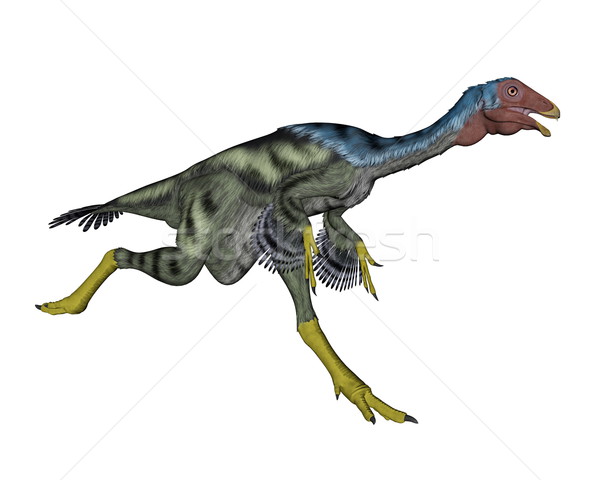 Dinozaur uruchomiony 3d biały charakter ptaków Zdjęcia stock © Elenarts