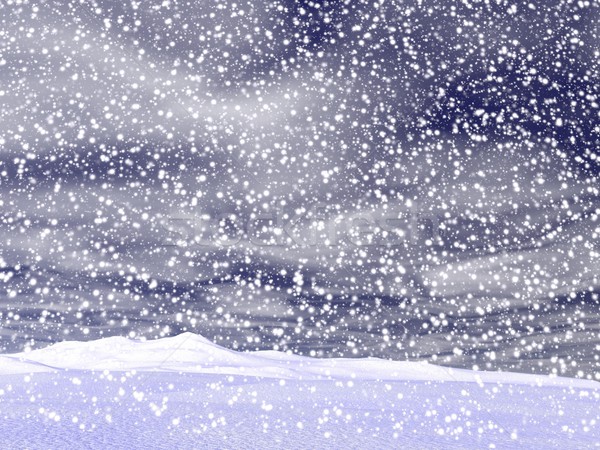 Winter snowing landscape - 3D render Stock photo © Elenarts