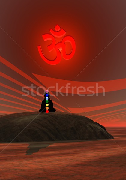 Chakras in meditation Stock photo © Elenarts