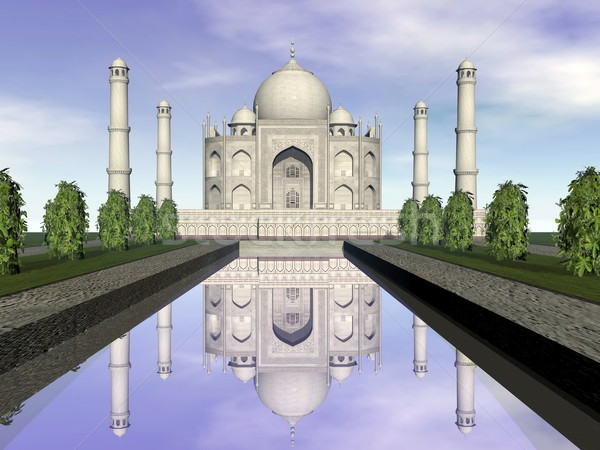 Taj Mahal mausoleo India rendering 3d noto natura Foto d'archivio © Elenarts