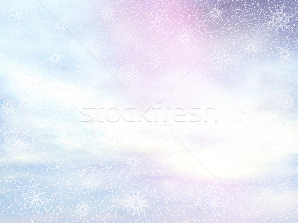 Stockfoto: Winter · dag · 3d · render · sneeuwvlokken · natuur · landschap