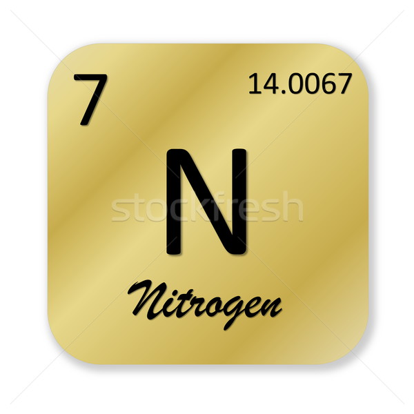 Nitrógeno elemento negro dorado cuadrados forma Foto stock © Elenarts