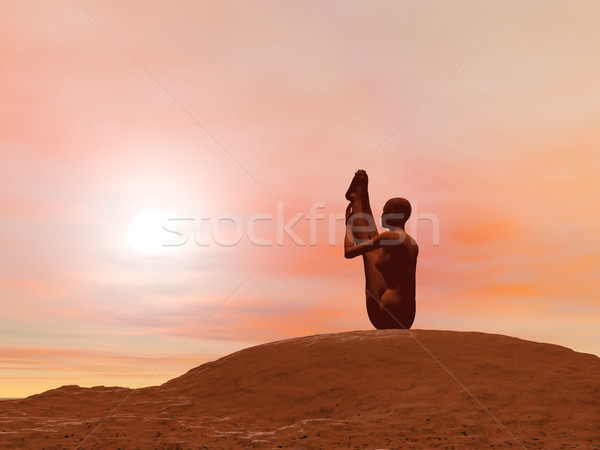 Stock photo: Upward facing intense stretch pose, urdhva mukha paschimottanasa