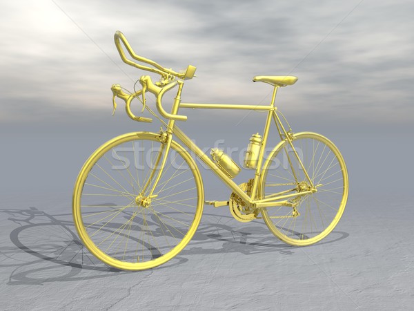 Golden race bike - 3D render Stock photo © Elenarts