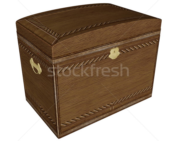 Big vintage wooden box - 3D render Stock photo © Elenarts