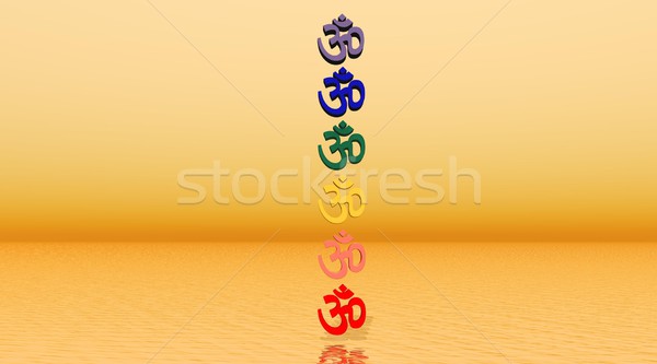 Colored aum / om in chakra column Stock photo © Elenarts