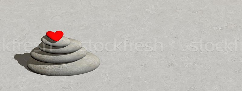 Heart in balance - 3D render Stock photo © Elenarts