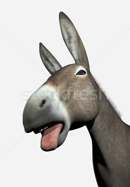 Donkey laughing at you - 3D render Stock photo © Elenarts