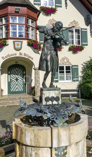 Statue of young Wolfgang Amadeus Mozart in St. Gilgen, Austria Stock photo © Elenarts