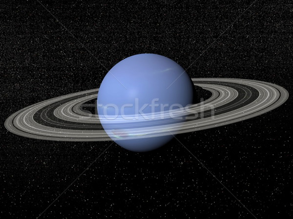 Neptune and rings - 3D render Stock photo © Elenarts