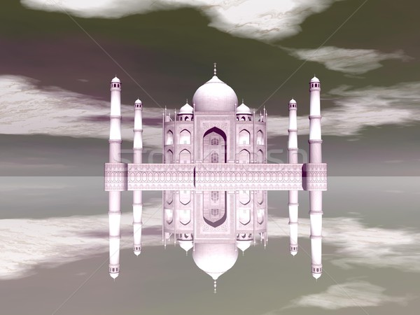 Taj Mahal mausoléu Índia 3d render famoso espelho Foto stock © Elenarts